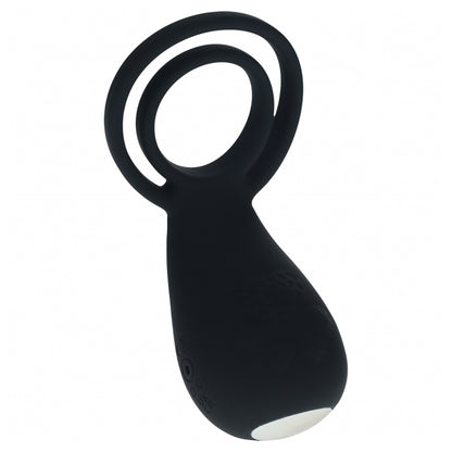 Levelz Vibrating Cock And Ball Ring With Paw Stimulator Black