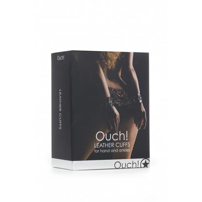 Ouch! Leather Cuffs Black