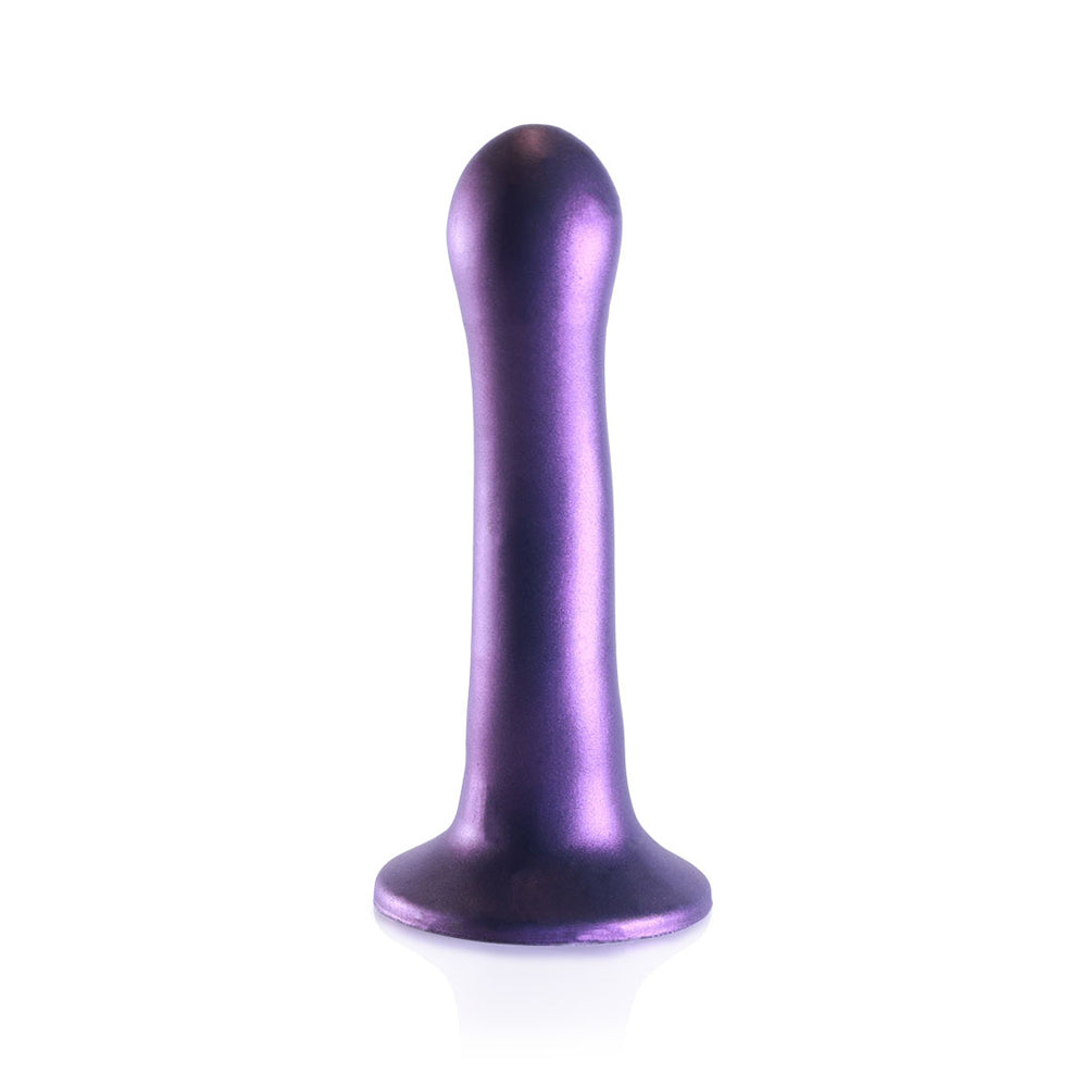 Ultra Soft Silicone Curvy G-Spot Dildo 7" Metallic Blue