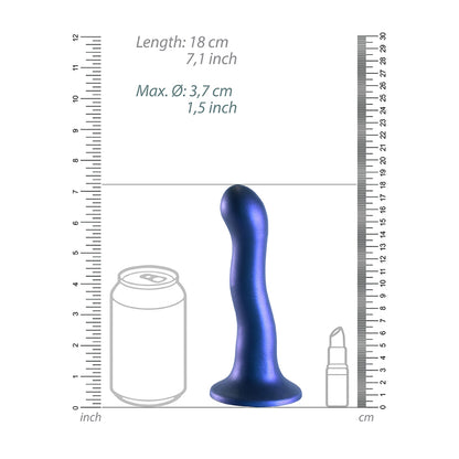 Ultra Soft Silicone Curvy G-Spot Dildo 7" Metallic Blue