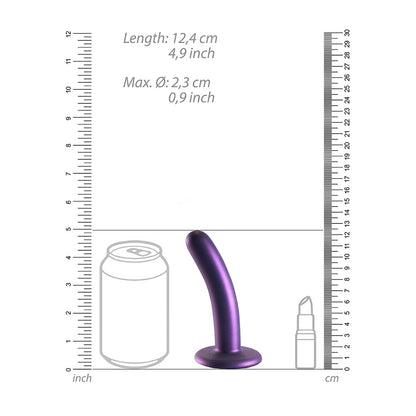 Smooth Silicone G-Spot Dildo 5" Metallic Blue