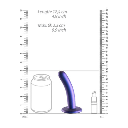 Smooth Silicone G-Spot Dildo 5" Metallic Blue