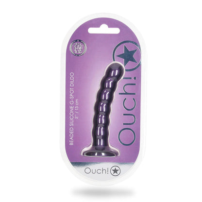 Beaded Silicone G-Spot Dildo 5" Metallic Blue