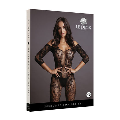 Le Desir Lace Sleeved Bodystocking – Sheer Lace One-Piece Lingerie for Women