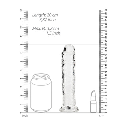 Realrock Crystal Clear Straight Realistic Dildo With Suction Cup 7'' Transparent