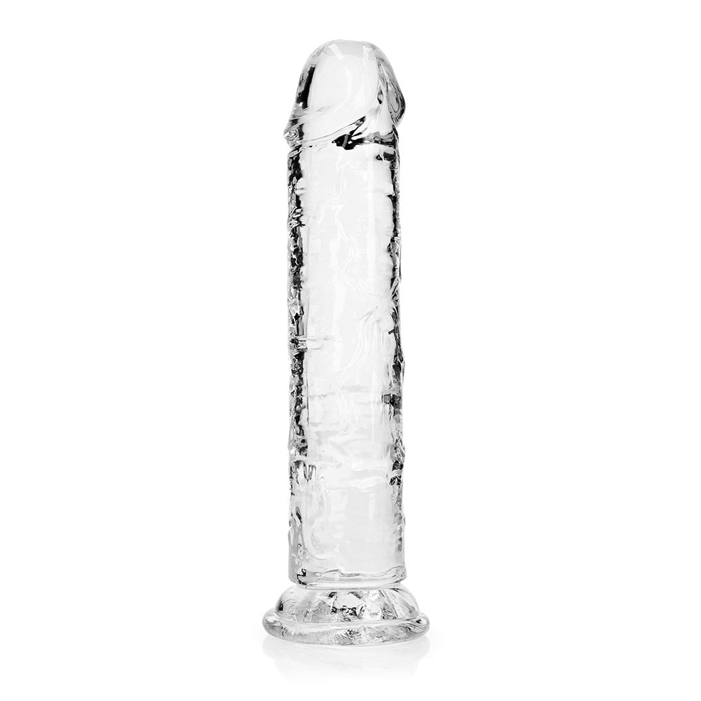 Realrock Crystal Clear Straight Realistic Dildo With Suction Cup 8'' Transparent