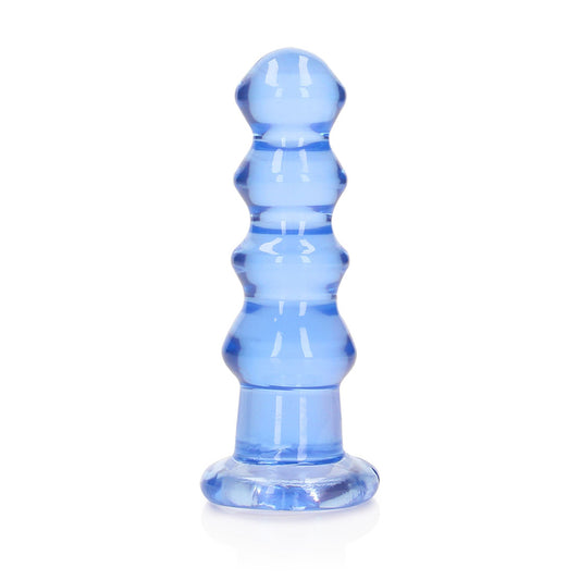 Realrock Crystal Clear Curvy Dildo or Butt Plug - 5.5 Inch - Blue