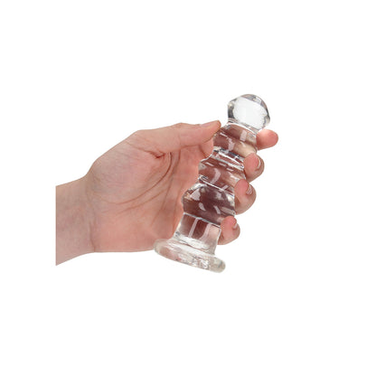 Realrock Crystal Clear Curvy Dildo & Butt Plug - 5.5 Inch Transparent