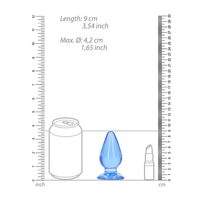 Realrock Crystal Clear Anal Plug 3.5'' Blue