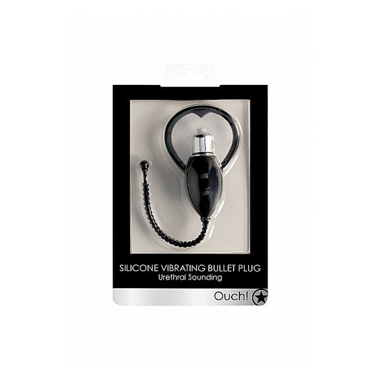 Urethral Sounding Vibrating Bullet Plug – Black Sex Toy