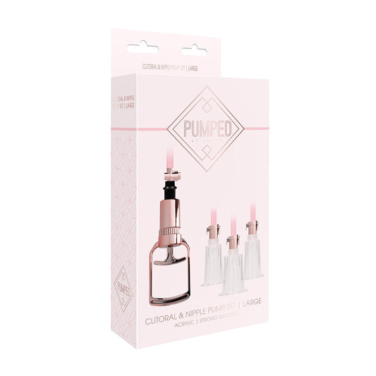 Rose Gold Clitoral & Nipple Pump Set - Large Vacuum Pump Kit