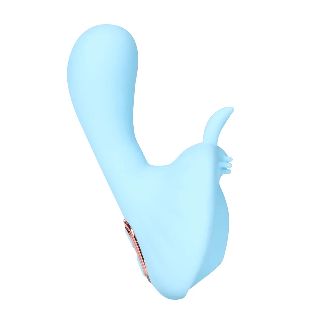 AVERI Blue Rechargeable Dual Vibration Liquid Silicone Vibrator - 10 Functions