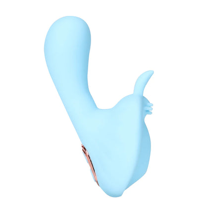 AVERI Blue Rechargeable Dual Vibration Liquid Silicone Vibrator - 10 Functions