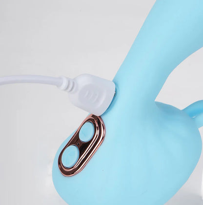 AVERI Blue Rechargeable Dual Vibration Liquid Silicone Vibrator - 10 Functions