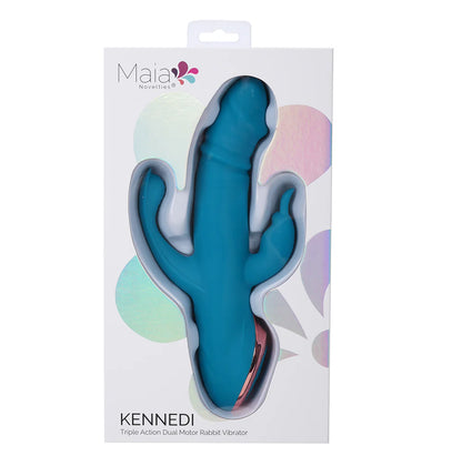 Kennedi Blue 25-Function Rechargeable Triple Action Rabbit Vibrator - Silicone, Multi-Speed