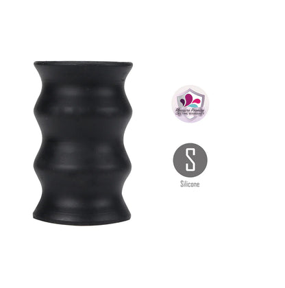 ELI Black Vibelite 4-Inch Textured Silicone Stroker - Rechargeable