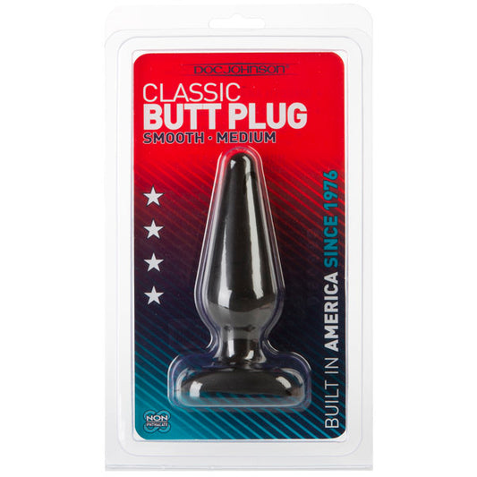 Butt Plug - Classic Smooth, Medium Size, Black