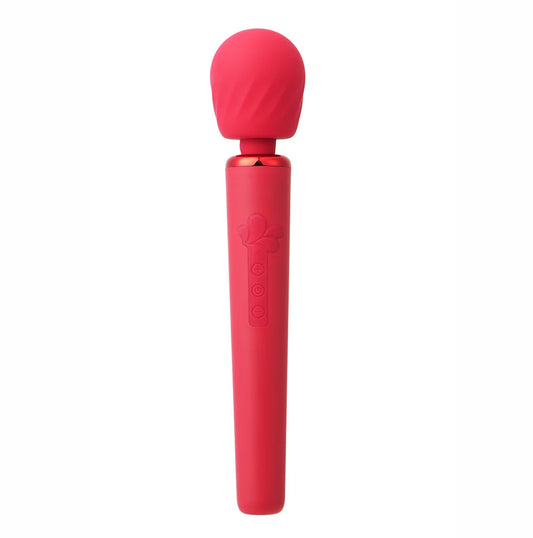 NALA Red 10-Function Touch Tempo Plug & Play Powerful Wand Vibrator