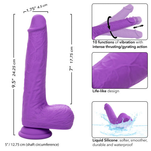 Gyrating & Thrusting Silicone Rechargeable Dildo Studs  7in – Intense Pleasure