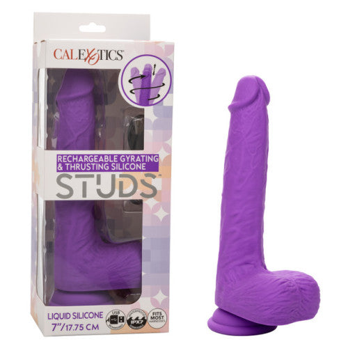 Gyrating & Thrusting Silicone Rechargeable Dildo Studs  7in – Intense Pleasure