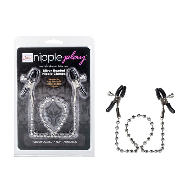 Nipple Play Silver Beaded Nipple Clamps Silver