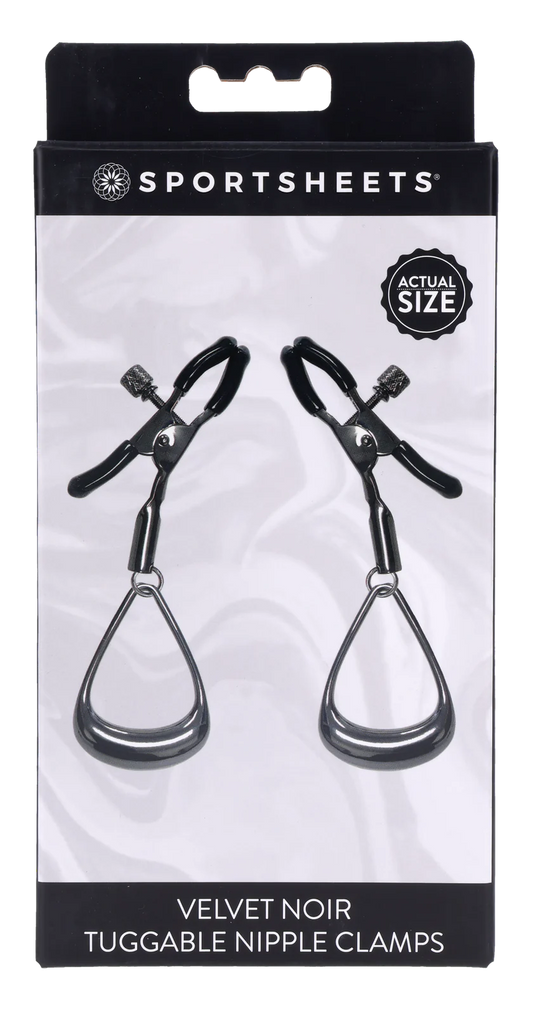 Velvet Noir Tuggable Nipple Clamps – Adjustable Bondage Accessory for Sensual Stimulation