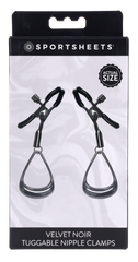 Velvet Noir Tuggable Nipple Clamps – Adjustable Bondage Accessory for Sensual Stimulation