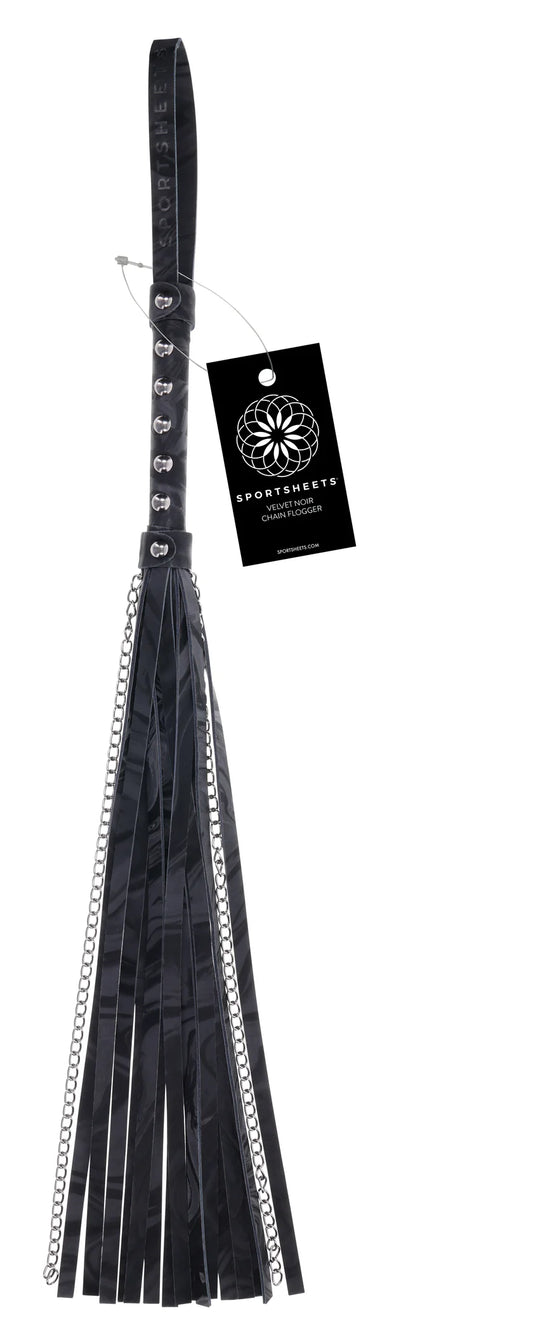 Velvet Noir Chain Flogger – Sensual Impact Play Accessory