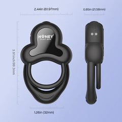 Anello App-Control Vibrating Silicone Rechargeable Cock Ring with Clitoral Stimulator