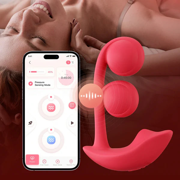 Melody Pressure Sensing App-Controlled Silicone Twin Balls Clit & G-Spot Vibrator